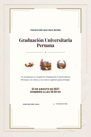 Peruvian University Graduation invitation preview