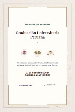 Peruvian University Graduation invitation design preview