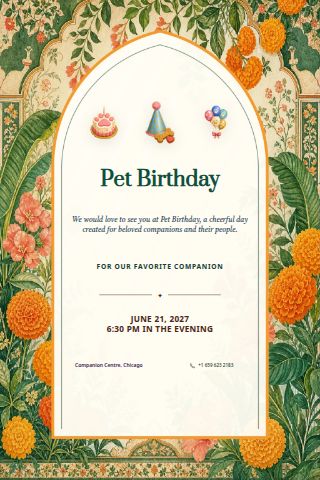 Pet Birthday invitation preview