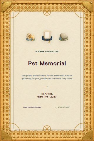 Pet Memorial invitation preview