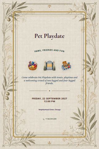 Pet Playdate invitation preview