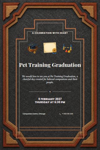 Pet Training Graduation invitation preview