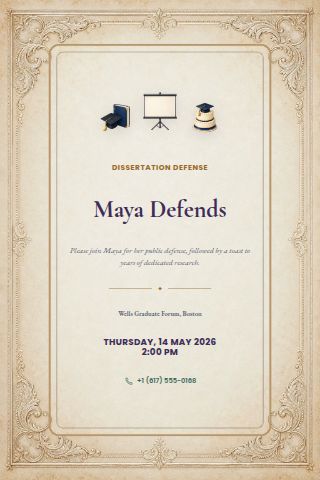 PhD Defense Celebration invitation preview