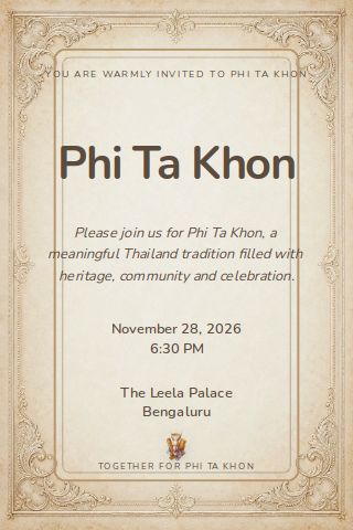 Phi Ta Khon invitation design preview