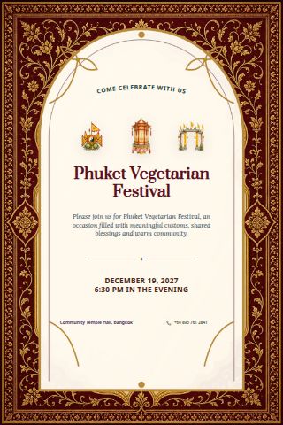 Phuket Vegetarian Festival invitation preview