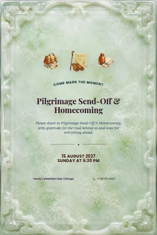 Pilgrimage Send-Off & Homecoming invitation preview