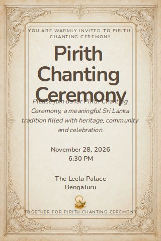 Pirith Chanting Ceremony invitation design preview