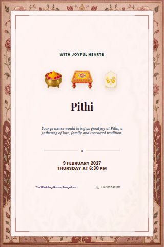 Pithi invitation preview