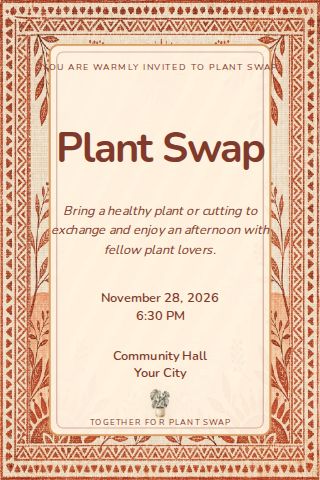 Plant Swap invitation design preview