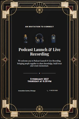 Podcast Launch & Live Recording invitation preview