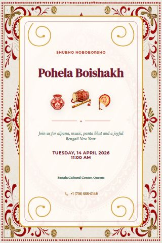 Pohela Boishakh invitation preview