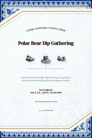 Polar Bear Dip Gathering invitation design preview