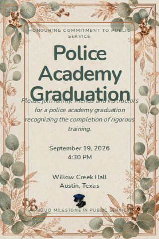 Police Academy Graduation invitation design preview