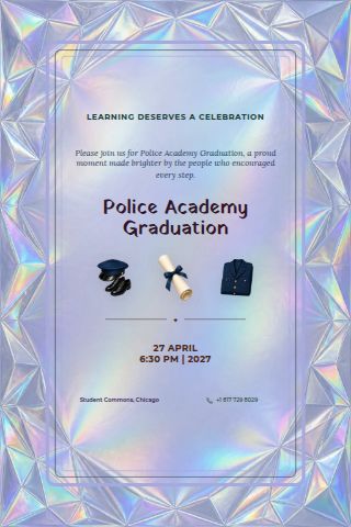 Police Academy Graduation invitation preview