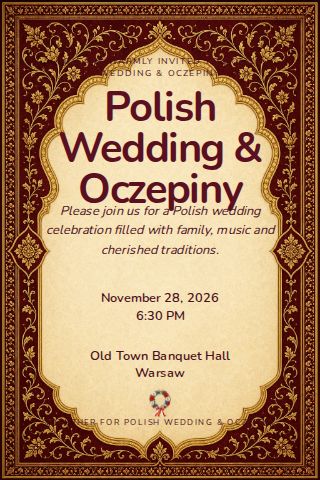 Polish Wedding & Oczepiny invitation design preview