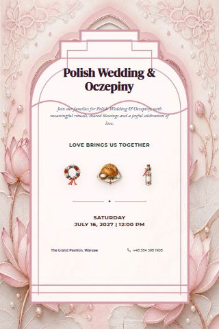 Polish Wedding & Oczepiny invitation preview