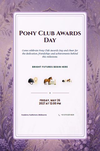 Pony Club Awards Day invitation preview