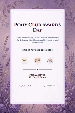 Pony Club Awards Day invitation design preview