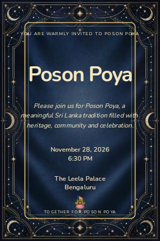 Poson Poya invitation design preview