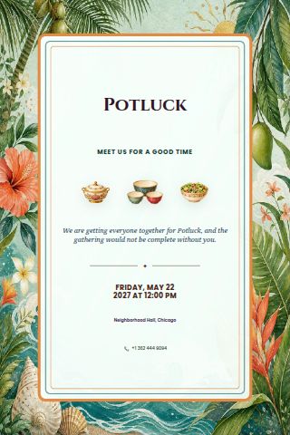 Potluck invitation preview