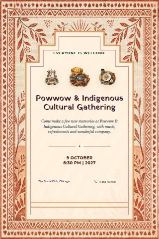 Powwow & Indigenous Cultural Gathering invitation preview