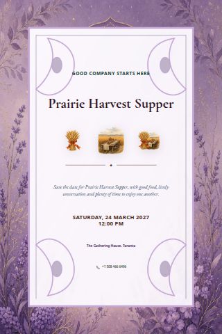 Prairie Harvest Supper invitation preview
