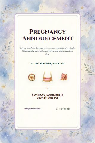 Pregnancy Announcement invitation preview
