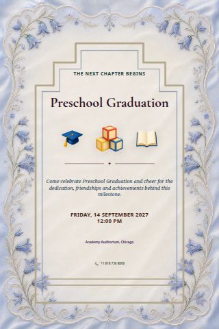 Preschool Graduation invitation preview
