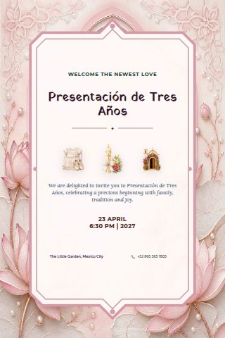 Presentación de Tres Años invitation preview