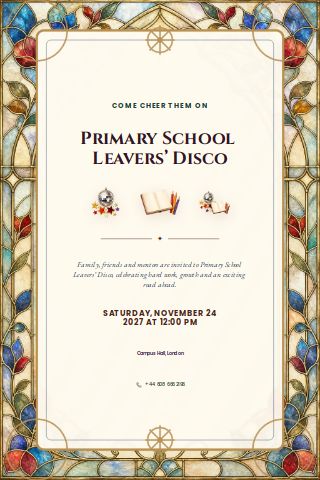 Primary School Leavers’ Disco invitation preview