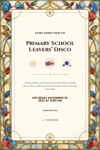 Primary School Leavers’ Disco invitation design preview