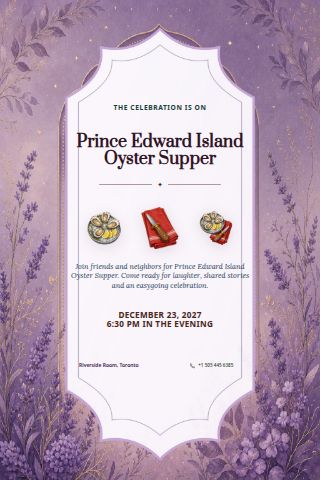 Prince Edward Island Oyster Supper invitation preview