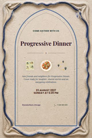 Progressive Dinner invitation preview