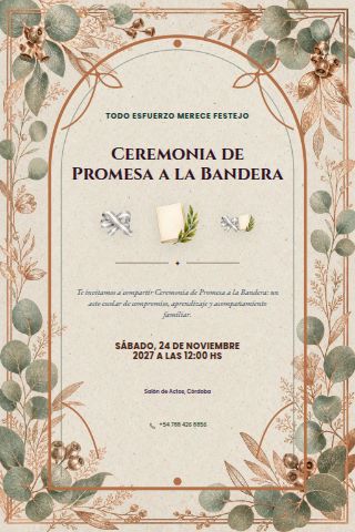 Promesa a la Bandera Ceremony invitation preview