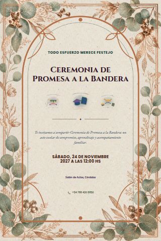 Promesa a la Bandera Ceremony invitation design preview