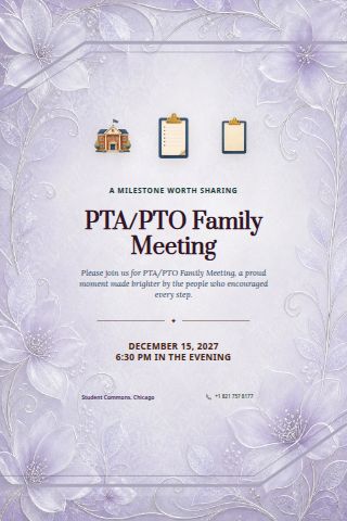 PTA/PTO Family Meeting invitation preview