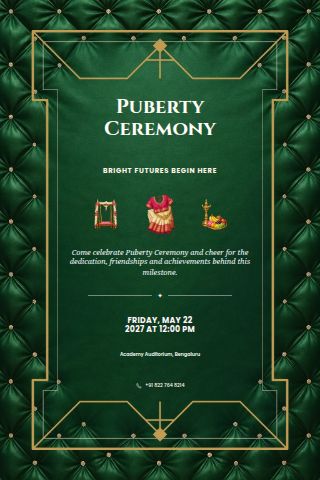 Puberty Ceremony invitation preview