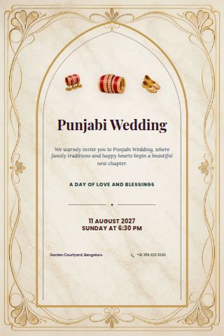 Punjabi Wedding invitation preview