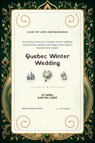 Quebec Winter Wedding invitation preview