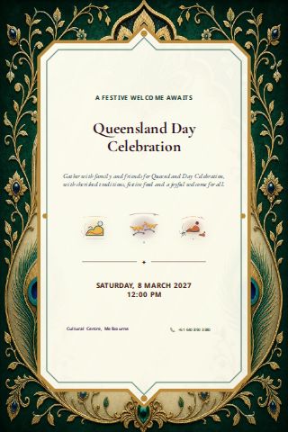 Queensland Day Celebration invitation design preview