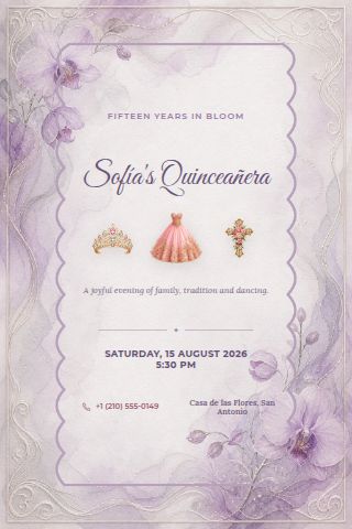 Quinceañera invitation preview