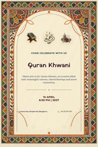 Quran Khwani invitation preview