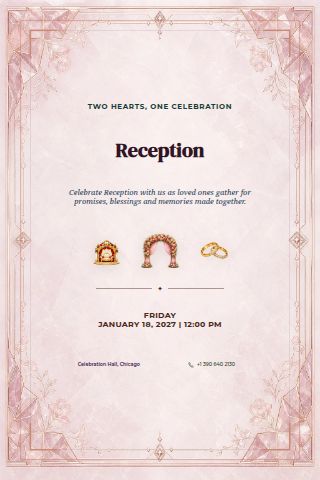 Reception invitation preview