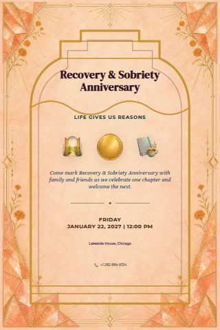 Recovery & Sobriety Anniversary invitation preview