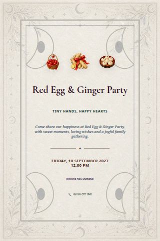 Red Egg & Ginger Party invitation preview