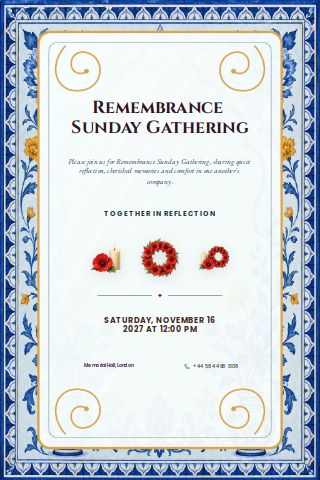Remembrance Sunday Gathering invitation preview