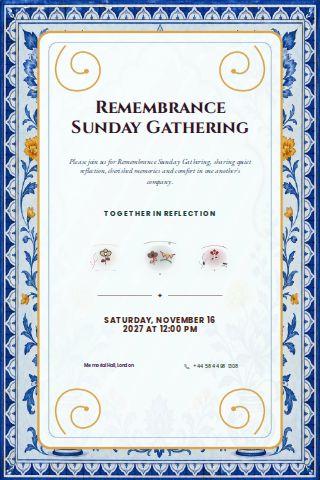 Remembrance Sunday Gathering invitation design preview