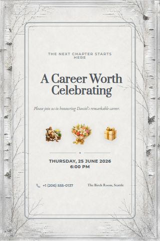 Retirement invitation preview