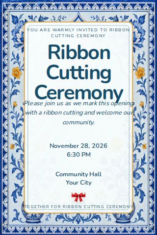 Ribbon Cutting Ceremony invitation design preview