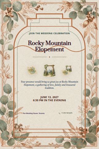 Rocky Mountain Elopement invitation preview